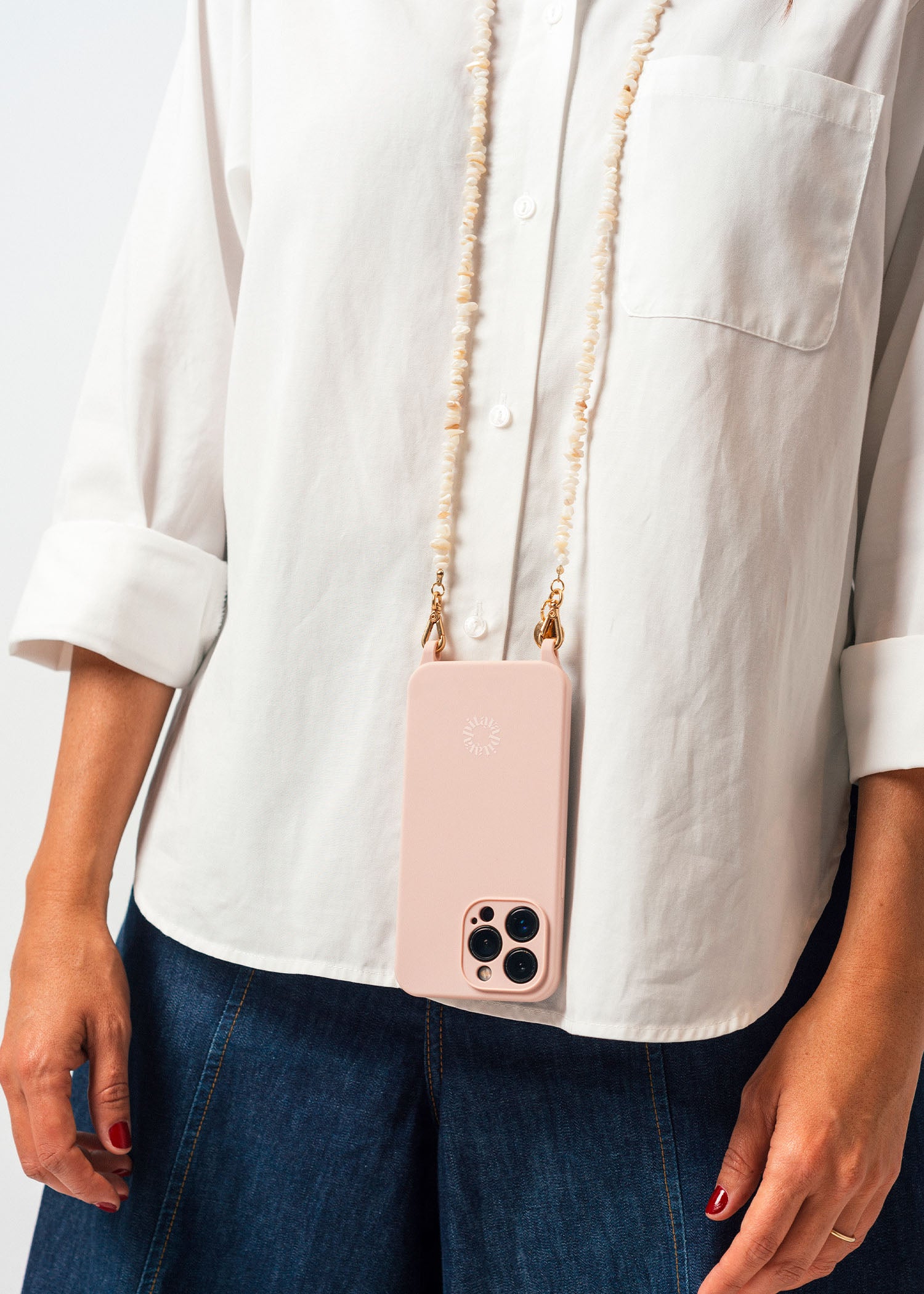 Alça Madrepérolas Areia + Case para iPhone